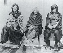 Nampeyo, of the Hopi-Tewa People, in 1901; with her mother, White Corn; her eldest daughter, Annie Healing holding her granddaughter, Rachel Nampeyo and Family, 1901, Adam Clark Vroman.jpg