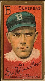 A baseball card depicting pitcher Nap Rucker.