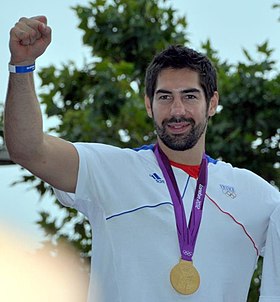 Nikola Karabatic au défilé des médaillés français des JO 2012