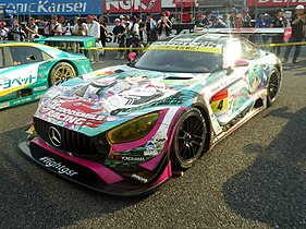 Mercedes-AMG GT3 in the Hatsune Miku livery after the 2019 Suzuka Super GT event