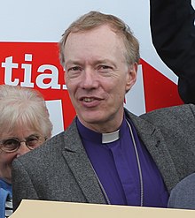 Paul Uppal, Bishop Clive Gregory and Supporters Cheer for Tax Justice (7898779326) (bishop cropped).jpg