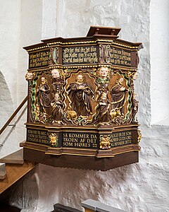 Hans Nielsen Bang's pulpit in Skeby Church.