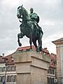 Landau in der Pfalz: Marktplatz, Reiterstatue des Prinzregenten Luitpold von Bayern (1892)
