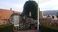 Monument aux morts 1914-1918/1939-1945 et Grotte de Notre Dame de Lourdes à Rodern