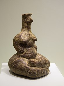 Goddess clay figurine. Neolithic, 5300-3000 BC. Pano Chorio, Ierapetra region, Crete. Archaeological Museum of Heraklion Steatopygous Goddess, clay, Crete, 5300-3000 BC, AMH, 144506.jpg
