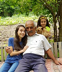 The grandfather with his grandchildren