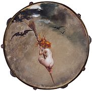 Noita , maalattu tamburiinile (1882)