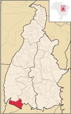 Localização de Araguaçu no Tocantins