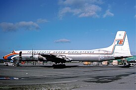 CL-44 авиакомпании Transporte Aéreo Rioplatense в аэропорту Базеля в октябре 1976 года, идентичный разбившемуся.