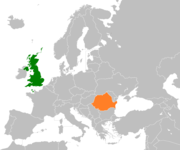 Location map for Romania and United Kingdom.