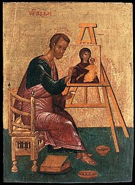 Unknown painter - Luke Paints the Icon of the Mother of God Hodegetria - WGA23494.jpg