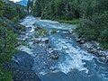 Valser Rhein (oben rechts) fliesst in den Glenner