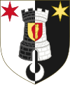 Arms of Jules van Dievoet, owner of the Chateau of which he built the only remaining part in 1902