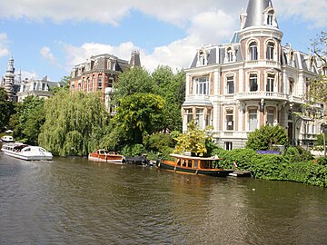 Late 19th-century villas along Weteringschans opposite Rijksmuseum, here seen from Singelgracht