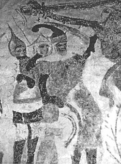 Vitalienbrueder, Wandmalerei in d, Kirche zu Bunge auf Gotland, гемальт ок. 1405.JPG