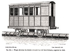 Wagon directeur du chemin atmosphérique, supprimé en 1859.