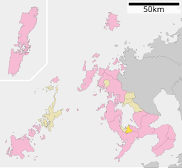 Nagayos läge i Nagasaki prefektur      Städer      Landskommuner