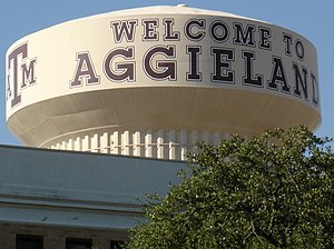 Water tower on the campus of Texas A&M Univers...