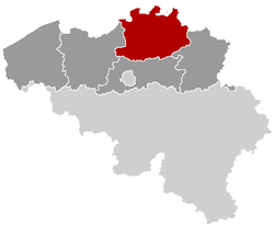 A tartomány elhelyezkedése Belgiumban