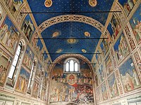 Interior of the chapel, covered by frescos