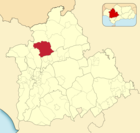 Расположение муниципалитета Кастильбланко-де-лос-Арройос на карте провинции