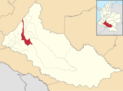 Vị trí của khu tự quản La Montañita trong tỉnh Caquetá