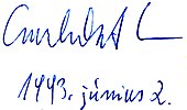signature d'István Csurka