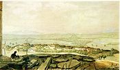 Panorama de Curitiba, em gravura de Jean-Baptiste Debret, 1827.