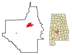 Location in Dallas County and the state of Alabama