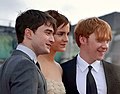 The leads of the Harry Potter film series: Daniel Radcliffe, Emma Watson & Rupert Grint