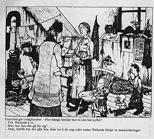 Anders Forsberg: Frun som gör välgörenhet. Ur boken Från svenska hem (1902).