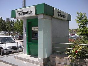 English: An ATM owned by Garanti Bank in Turkey.