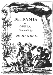 Georg Friedrich Händel – Deidamia – Titelseite des Librettos – London 1741