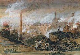 Dowlais Ironworks by George Childs (1840) George Childs Dowlais Ironworks 1840.jpg