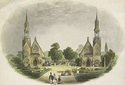 Harrogate cemetery chapels, 1863
