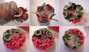 Hyperbolic pseudosphere in crochet