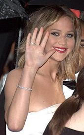 Jennifer Lawrence waving to the camera