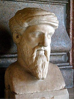 The Greek philosopher and religious teacher Pythagoras (570 BCE - 495 BCE) is said to have advocated vegetarianism, but it is more likely that he only prohibited his followers from consuming certain kinds of meat. Later Pythagoreans did practice various forms of vegetarianism. Kapitolinischer Pythagoras adjusted.jpg