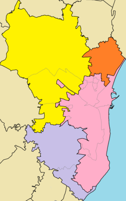 Location map Larnaca municipalities with quarters 1