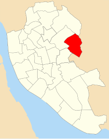 Map of the 1973 boundaries of Dovecot ward