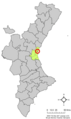 Розташування муніципалітету Меліана у автономній спільноті Валенсія