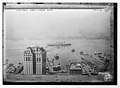 Gesehen vom Singer Building 1908, Hudson River mit Passagier­schiff Lusitania