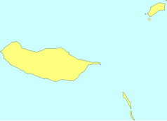 Mapa konturowa Madery, w prawym górnym rogu znajduje się punkt z opisem „Vila Baleira (Porto Santo)”