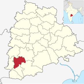 Kart over Mahbubnagar