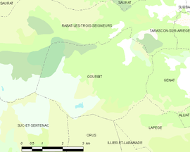 Mapa obce Gourbit