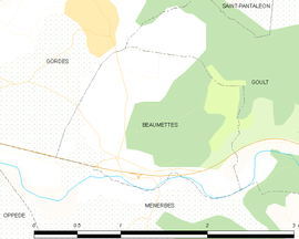Mapa obce Beaumettes