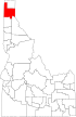 Map of Idaho highlighting Bonner County.svg