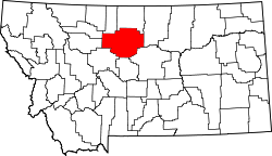 Karte von Chouteau County innerhalb von Montana