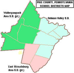 Map of Pike County, Pennsylvania School Districts Map of Pike County Pennsylvania School Districts.png