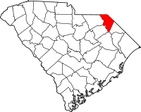 Map of Južna Karolina highlighting Marlboro County